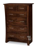 Amish Crafted Solid Premium Cherry Wood Garrett 6 Drawer Chest in Mocha Nut Finish