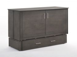 Parawood Sage Queen Size Cabinet Style Murphy Bed & Mattress in Stonewash Finish