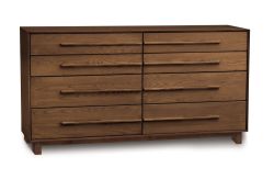 Solid Walnut Wood Sloane Eight Drawer Dresser in Natural Finish