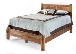 California Made Solid Knotty Hickory Queen Albany Bed in Reclaimed Finish