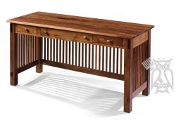 California Made Solid Walnut Wood Harrys Library Table Shown in Natural Finish