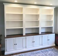 California Made Classic 6 Piece Bookcase Console & Hutch Wall Unit in Canyon & White Finish