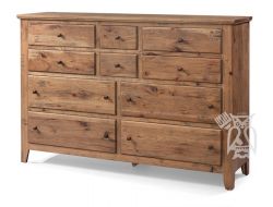 California Made Solid Hickory Wood Oregon Dresser in Heavy Distressed Reclaimed Finish