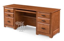 California Made Solid Maple Wood Classic 71" Wide Office Desk in Meadow finish