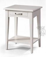 California Made Solid Maple Wood Manhattan Side Table in Swiss Coffee White Finish